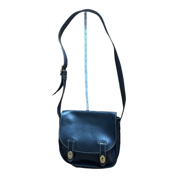 VTG Black Leather Fossil Turnlock Satchel - Picture 8 of 16